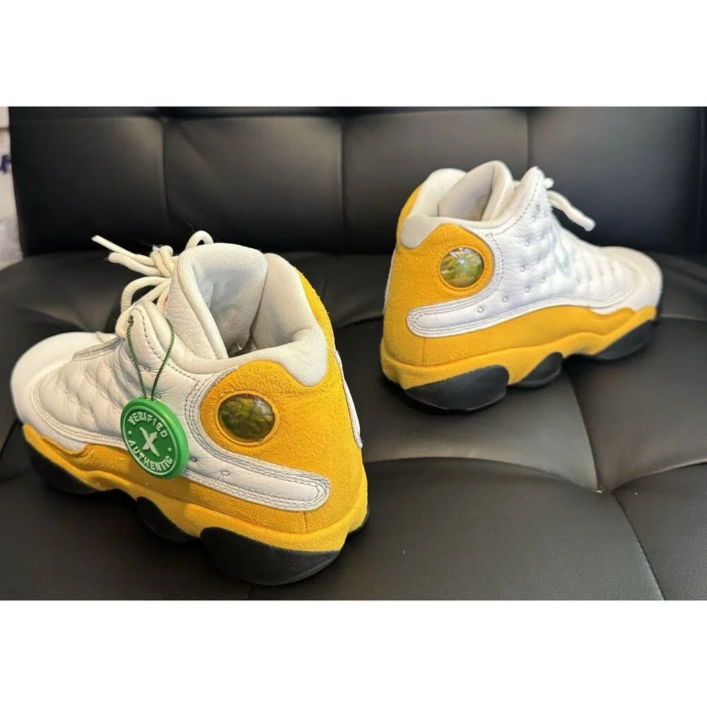 Air Jordan 13 Retro GS Size 6.5Y Sneakers Del Sol 2022, White/Yellow